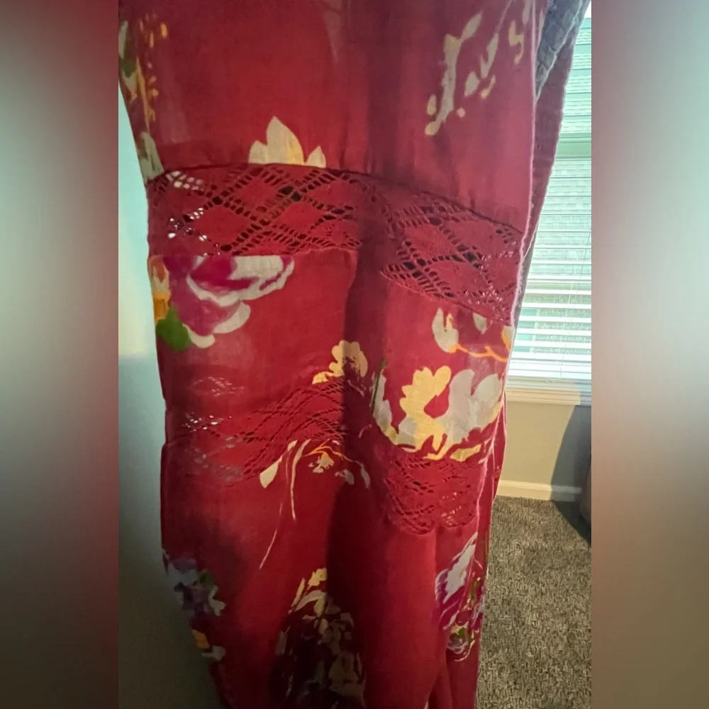 NWOT Free People Burgundy Floral Maxi Dress - Picture 4 of 8